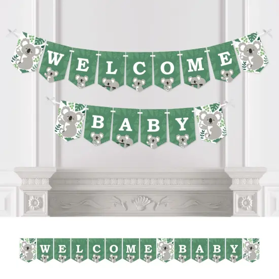 Big Dot of Happiness Koala Cutie - Bear Baby Shower Bunting Banner - Party Decorations - Welcome Baby {1}