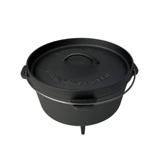 Lehman's Campfire Cooking 4-Piece Set, Nitrided, Dutch Oven, Skillets, and Griddle {5}