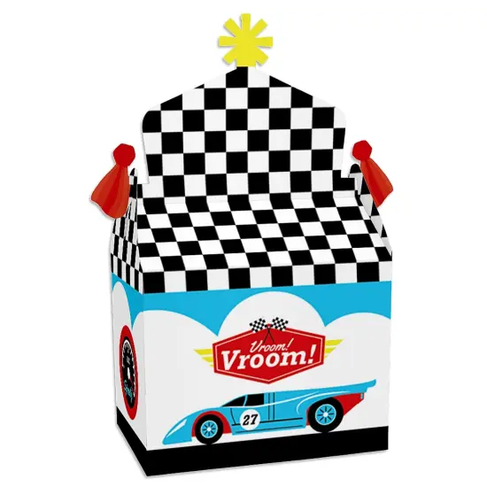 Big Dot of Happiness Let's Go Racing - Racecar - Treat Box Party Favors - Race Car Birthday Party or Baby Shower Goodie Gable Boxes - Set of 12 {1}