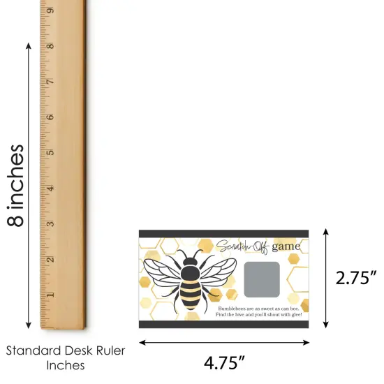 Big Dot of Happiness Little Bumblebee - Bee Baby Shower or Birthday Party Game Scratch Off Cards - 22 Count {7}