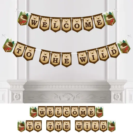 Big Dot of Happiness Forest Hedgehogs - Woodland Birthday Party or Baby Shower Bunting Banner - Party Decorations - Welcome to the Wild {1}