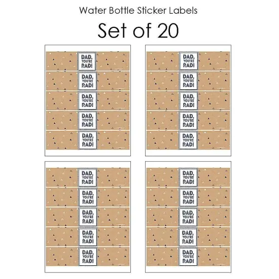 Big Dot of Happiness My Dad is Rad - Father's Day Water Bottle Sticker Labels - Set of 20 {4}