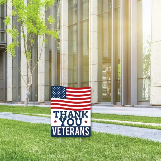 Big Dot of Happiness Thank You Veterans - Outdoor Lawn Sign - Support Our Troops Yard Sign - 1 Piece {4}