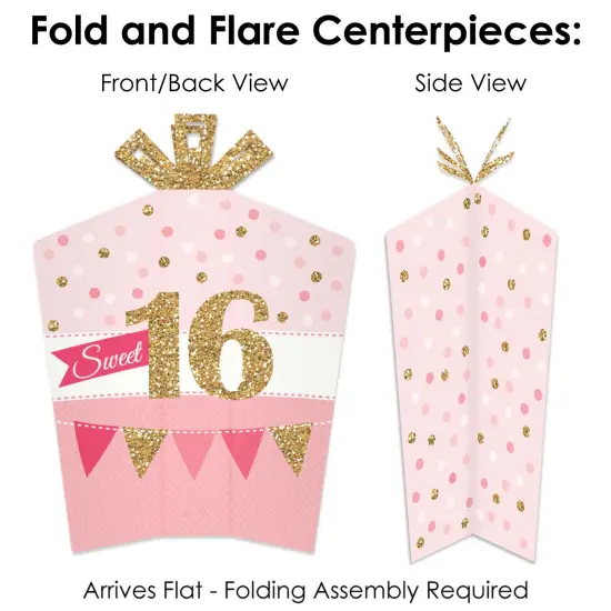 Big Dot of Happiness Sweet 16 - 16th Birthday Party Decor and Confetti - Terrific Table Centerpiece Kit - Set of 30 {6}