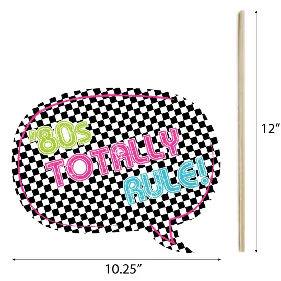 Big Dot of Happiness 80's Retro - Totally 1980s Photo Booth Props Kit - 20 Count {7}