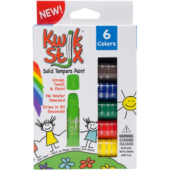 Kwik Stix Solid Tempera Paint Sticks 6/Pkg {1}