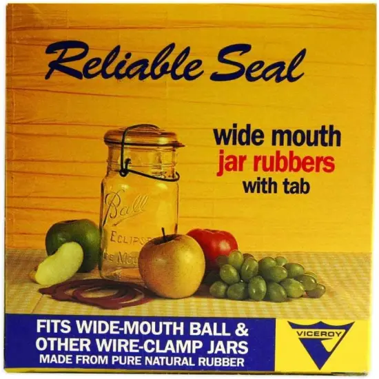 Old-Style Canning Jar Rubber Sealing Rings Wide Mouth With Tabs Box of 12 {4}