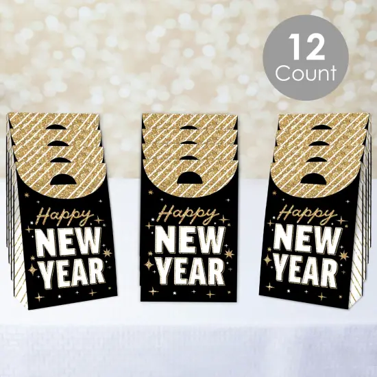 Big Dot of Happiness Hello New Year - NYE Gift Favor Bags - Party Goodie Boxes - Set of 12 {3}