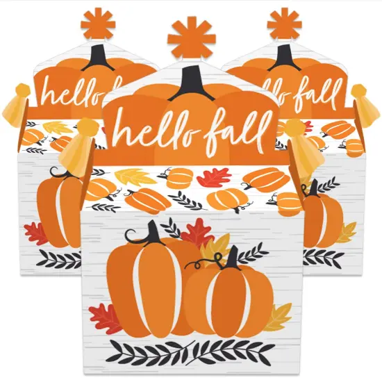 Big Dot of Happiness Fall Pumpkin - Treat Box Party Favors - Halloween or Thanksgiving Party Goodie Gable Boxes - Set of 12 {3}