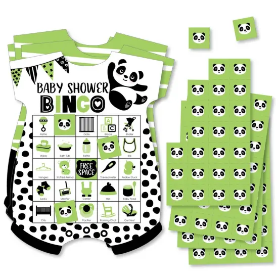 Big Dot of Happiness Party Like a Panda Bear - Picture Bingo Cards and Markers - Baby Shower Shaped Bingo Game - Set of 18 {1}