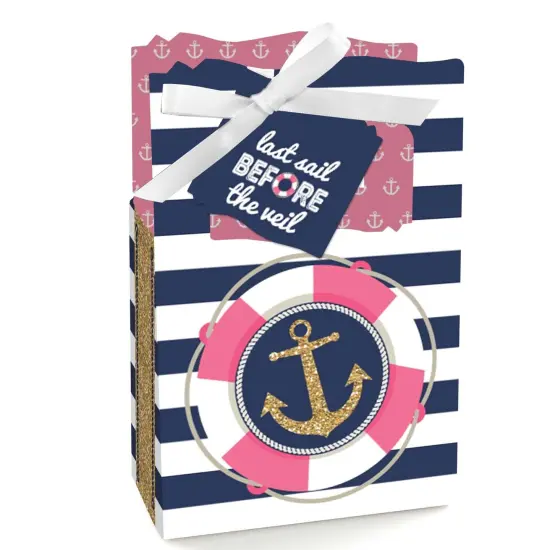 Big Dot of Happiness Last Sail Before the Veil - Nautical Bridal Shower and Bachelorette Party Favor Boxes - Set of 12 {1}