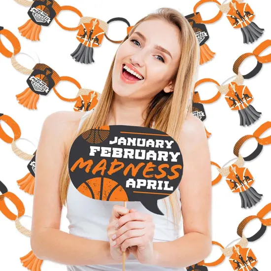 Big Dot of Happiness Basketball - Let the Madness Begin - Banner & Photo Booth Decorations - College Basketball Party Supplies Kit - Doterrific Bundle {3}