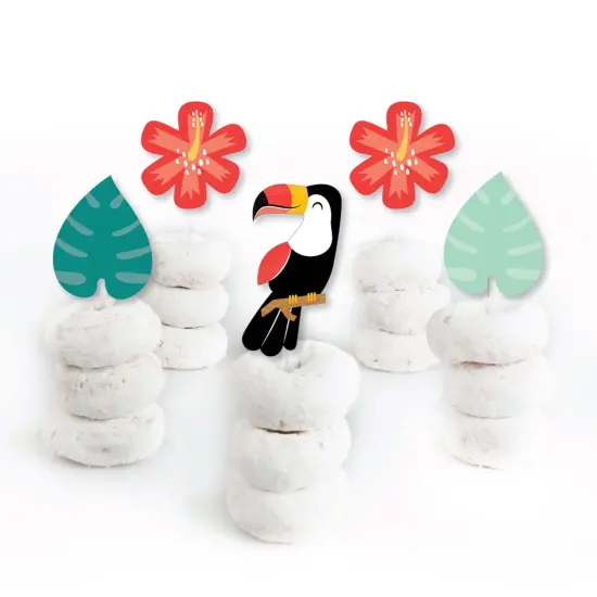 Big Dot of Happiness Calling All Toucans - Dessert Cupcake Toppers - Tropical Bird Baby Shower or Birthday Party Clear Treat Picks - Set of 24 {3}