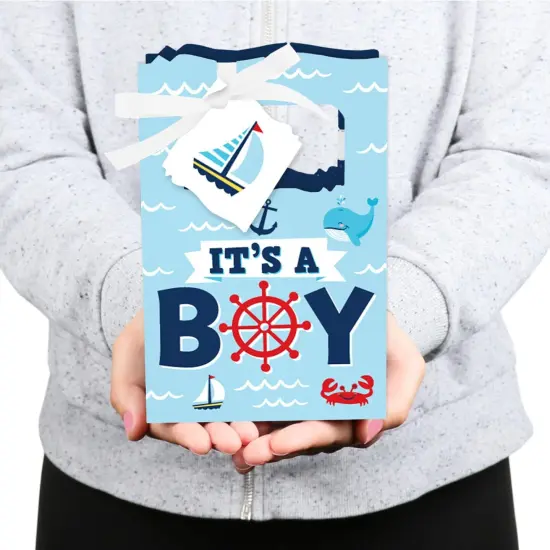 Big Dot of Happiness Ahoy It's a Boy - Nautical Baby Shower Favor Boxes - Set of 12 {6}