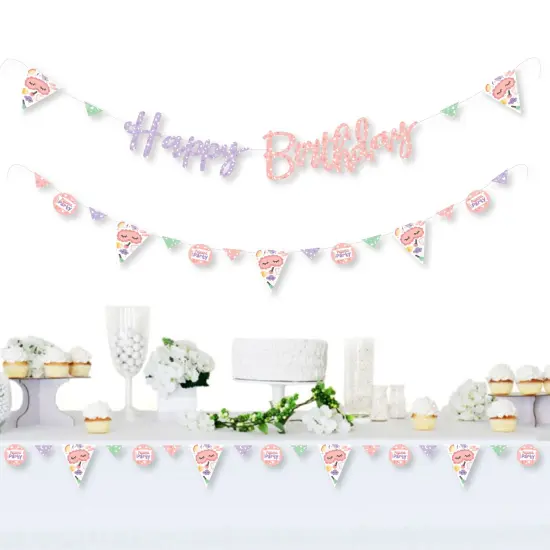 Big Dot of Happiness Pajama Slumber Party - Girls Sleepover Birthday Party Letter Banner Decoration - 36 Banner Cutouts {3}