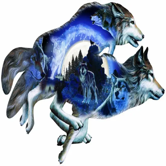 Sunsout Moonlight Warrior 1000 pc Special Shape Jigsaw Puzzle 95497 {1}