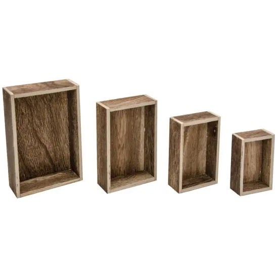 Idea-Ology Wooden Vignette Boxes 4/Pkg-Brown {2}