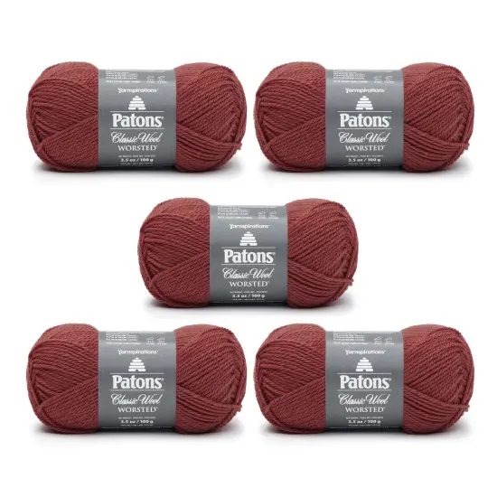Patons Classic Wool Scarlet Yarn - 5 Pack of 3.5oz/100g - Wool - 4 Medium - 210 Yards - Knitting/Crochet {1}