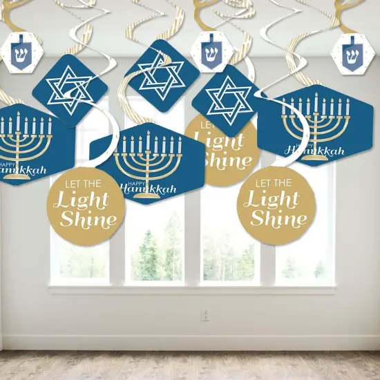 Big Dot of Happiness Happy Hanukkah - Chanukah Hanging Decor - Party Decoration Swirls - Set of 40 {4}