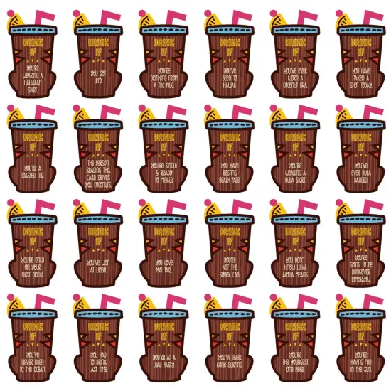 Big Dot of Happiness Drink If Game - Tiki Luau - Tropical Hawaiian Summer Party Game - 24 Count {3}