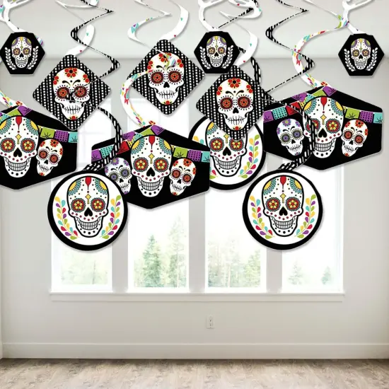 Big Dot of Happiness Day of the Dead - Sugar Skull Party Hanging Decor - Party Decoration Swirls - Set of 40 {4}
