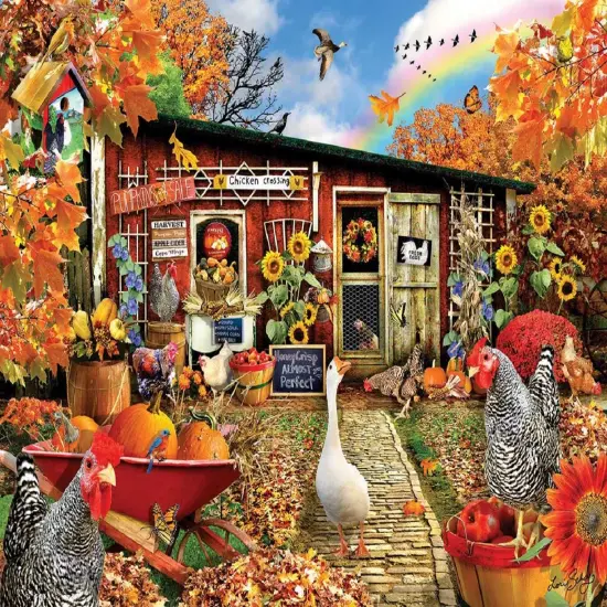 Sunsout Chicken Crossing 500 pc Large Pieces Jigsaw Puzzle 35086 {1}