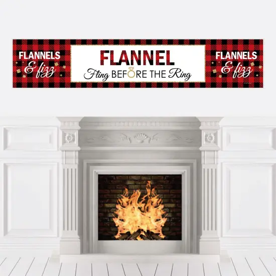Big Dot of Happiness Flannel Fling Before the Ring - Buffalo Plaid Bachelorette Party Decorations Party Banner {1}