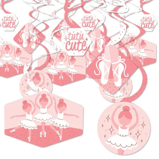 Big Dot of Happiness Tutu Cute Ballerina - Ballet Birthday Party or Baby Shower Hanging Decor - Party Decoration Swirls - Set of 40 {1}