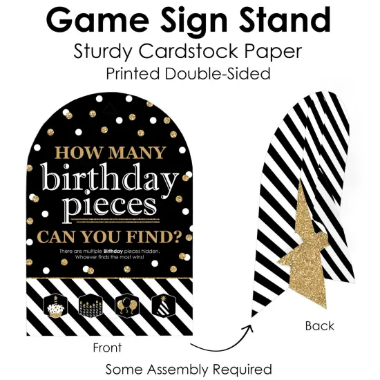 Big Dot of Happiness Adult Happy Birthday - Gold - Birthday Party Scavenger Hunt - 1 Stand and 48 Game Pieces - Hide and Find Game {7}