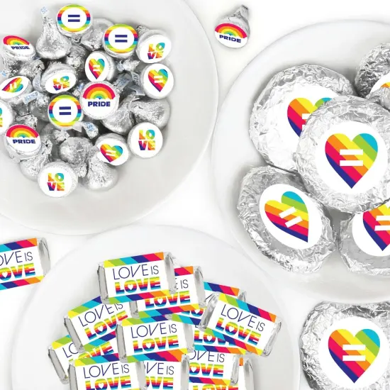 Big Dot of Happiness Love is Love - Pride - Rainbow Party Candy Favor Sticker Kit - 304 Pieces {1}