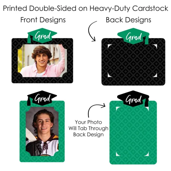 Big Dot of Happiness Green Grad - Best is Yet to Come - Graduation Party Picture Centerpiece Sticks - Photo Table Toppers - 15 Pieces {7}