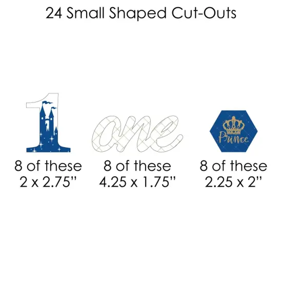 Big Dot of Happiness 1st Birthday Royal Prince Charming - First Birthday Party DIY Decorations - Clothespin Garland Banner - 44 Pieces {7}