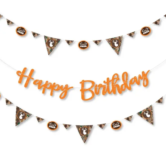Big Dot of Happiness Gone Hunting - Deer Hunting Camo Birthday Party Letter Banner Decoration - 36 Banner Cutouts and Happy Birthday Banner Letters {1}