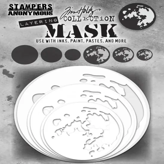 Tim Holtz Layering Mask Set 6/Pkg-Moon {1}