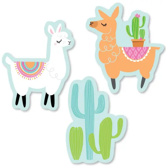 Big Dot of Happiness Whole Llama Fun - DIY Shaped Llama Fiesta Baby Shower or Birthday Party Cut-Outs - 24 Count {1}