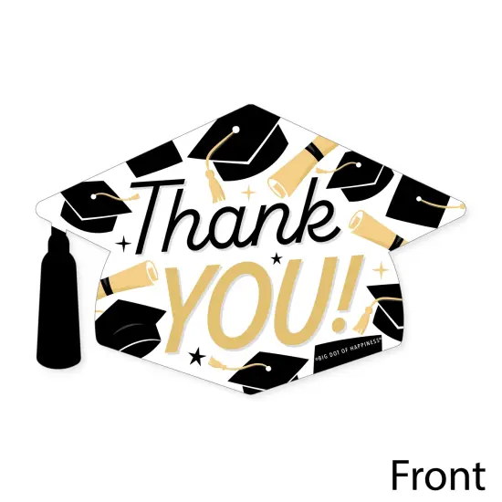 Big Dot of Happiness Goodbye High School, Hello College - Shaped Thank You Cards - Graduation Party Thank You Note Cards with Envelopes - Set of 12 {4}
