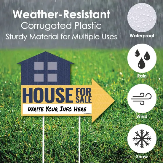 Big Dot of Happiness House for Sale Sign - Yard Sign with Stakes - Double Sided Outdoor Lawn Sign - Set of 3 {4}
