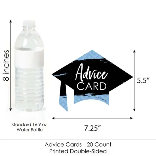 Big Dot of Happiness Light Blue Grad - Best is Yet to Come - Grad Cap Wish Card Grad Party Activities - Shaped Advice Cards Game - Set of 20 {6}