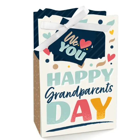 Big Dot of Happiness Happy Grandparents Day - Grandma & Grandpa Party Favor Boxes - Set of 12 {1}