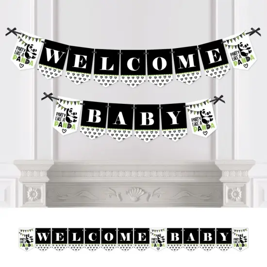 Big Dot of Happiness Party Like a Panda Bear - Baby Shower Bunting Banner - Party Decorations - Welcome Baby {1}