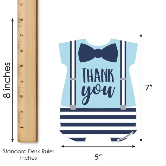 Big Dot of Happiness It's a Boy - Shaped Thank You Cards - Blue Baby Shower Thank You Note Cards with Envelopes - Set of 12 {7}