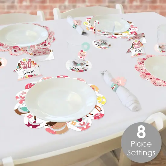Big Dot of Happiness Run Wild Horses - Pony Birthday Party Paper Charger and Table Decorations - Chargerific Kit - Place Setting for 8 {3}