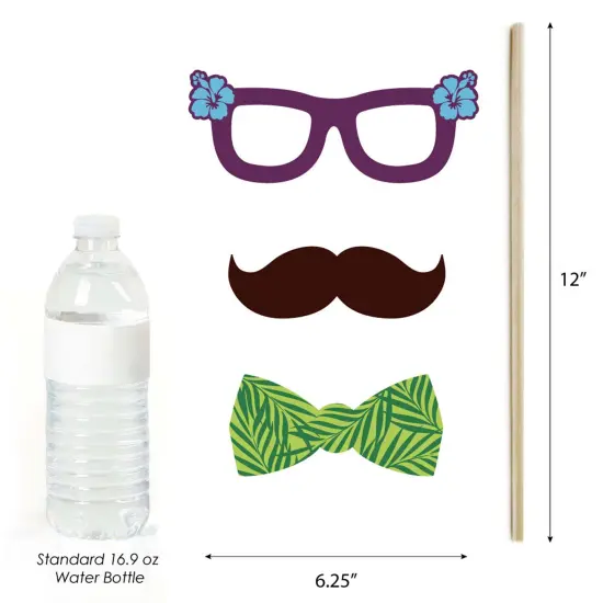 Big Dot of Happiness Tiki Luau - Tropical Hawaiian Summer Party Photo Booth Props Kit - 20 Count {6}