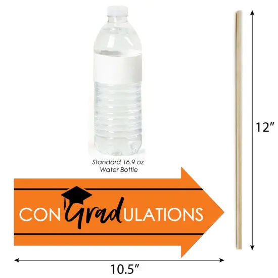 Big Dot of Happiness Funny Orange Graduation Party Photo Booth Props Kit - 10 Piece {6}