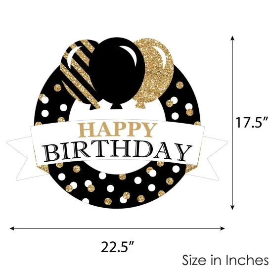 Big Dot of Happiness Adult Happy Birthday - Gold - Outdoor Birthday Party Decor - Front Door Wreath {6}
