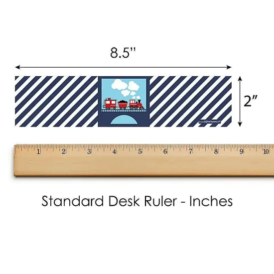 Big Dot of Happiness Railroad Party Crossing - Steam Train Birthday Party or Baby Shower Water Bottle Sticker Labels - Set of 20 {6}