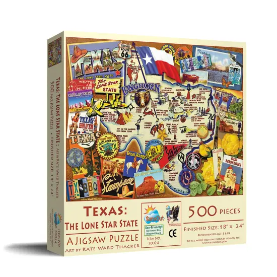 Sunsout Texas: The Lone Star State 500 pc Jigsaw Puzzle 70024 {3}