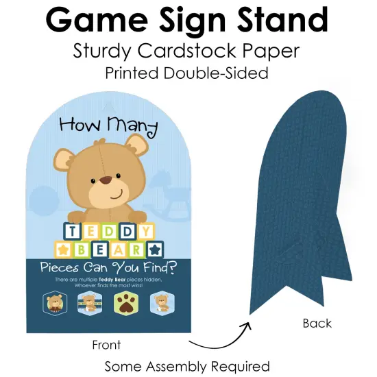 Big Dot of Happiness Baby Boy Teddy Bear - Baby Shower Scavenger Hunt - 1 Stand and 48 Game Pieces - Hide and Find Game {7}