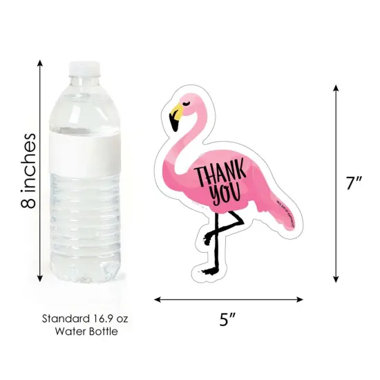 Big Dot of Happiness Pink Flamingo - Shaped Thank You Cards - Tropical Summer Party Thank You Note Cards with Envelopes - Set of 12 {7}