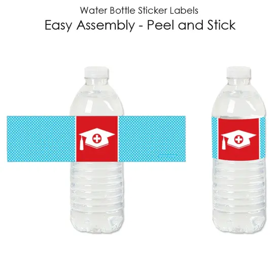 Big Dot of Happiness Nurse Graduation - Medical Nursing Graduation Party Water Bottle Sticker Labels - Set of 20 {3}